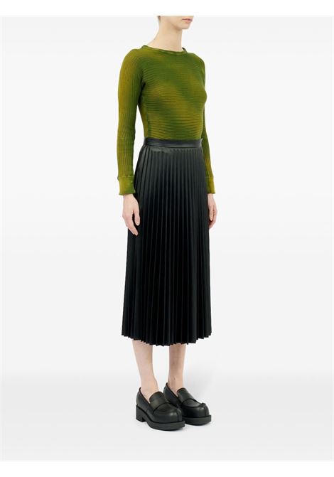pleated midi skirt woman black in viscose MM6 MAISON MARGIELA | S52MA0195 S53057900